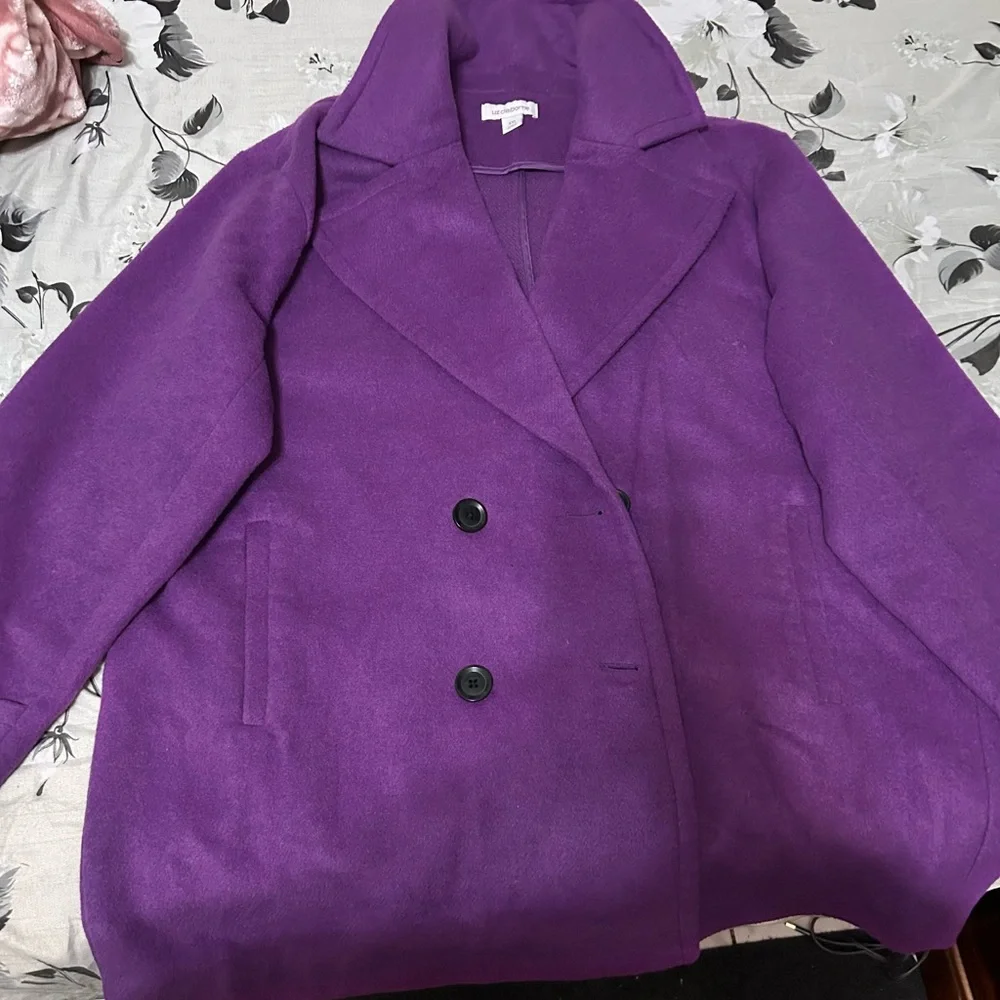 🤍Women's Purple Double-Breasted Coat - Picture 3 of 4